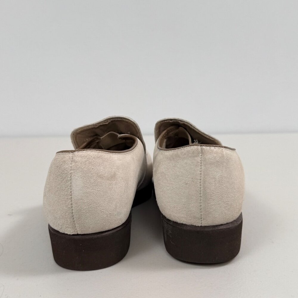 HUSH PUPPIES Suede Loafers Womens Size 9 Cream Beige Slip On Shoes - Picture 7 of 11